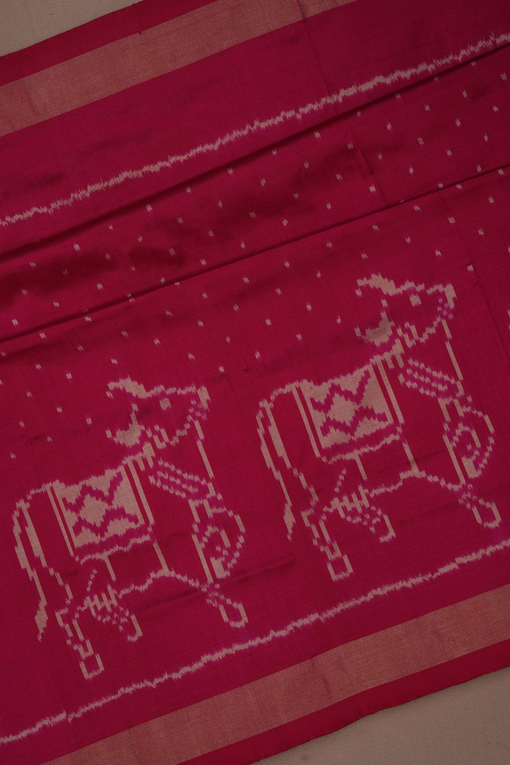 Image of Pochampally Ikat Silk Pink Saree